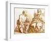 Seated Bishop and Kneeling Saint-Guercino-Framed Giclee Print