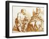 Seated Bishop and Kneeling Saint-Guercino-Framed Giclee Print