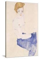 Seated Blue Nude, 1911-Egon Schiele-Stretched Canvas