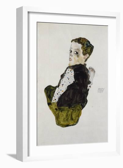 Seated Boy, 1911-Egon Schiele-Framed Giclee Print