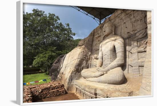 Seated Buddha, Gal Vihara, Polonnaruwa, UNESCO World Heritage Site, Sri Lanka, Asia-Charlie-Framed Photographic Print