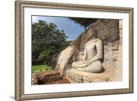 Seated Buddha, Gal Vihara, Polonnaruwa, UNESCO World Heritage Site, Sri Lanka, Asia-Charlie-Framed Photographic Print