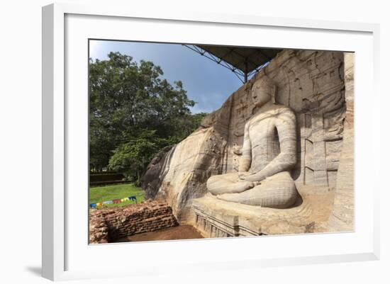 Seated Buddha, Gal Vihara, Polonnaruwa, UNESCO World Heritage Site, Sri Lanka, Asia-Charlie-Framed Photographic Print