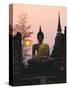 Seated Buddha Statue, Wat Mahathat, Sukhothai, Thailand-Rob Mcleod-Stretched Canvas