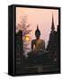 Seated Buddha Statue, Wat Mahathat, Sukhothai, Thailand-Rob Mcleod-Framed Stretched Canvas