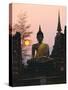 Seated Buddha Statue, Wat Mahathat, Sukhothai, Thailand-Rob Mcleod-Stretched Canvas