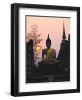 Seated Buddha Statue, Wat Mahathat, Sukhothai, Thailand-Rob Mcleod-Framed Premium Photographic Print