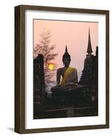 Seated Buddha Statue, Wat Mahathat, Sukhothai, Thailand-Rob Mcleod-Framed Photographic Print