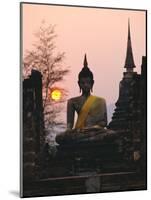 Seated Buddha Statue, Wat Mahathat, Sukhothai, Thailand-Rob Mcleod-Mounted Photographic Print