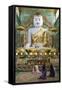 Seated Buddha Statue-Stuart Black-Framed Stretched Canvas