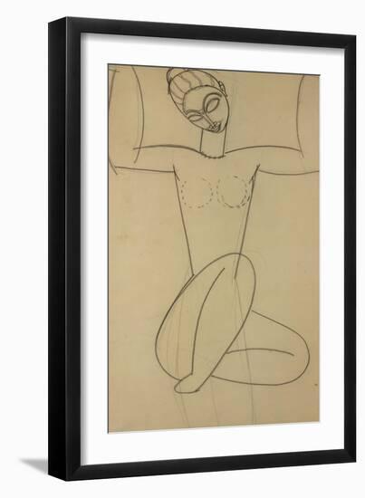 Seated Caryatid, circa 1911-Amedeo Modigliani-Framed Giclee Print