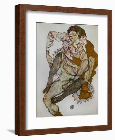 Seated Couple (Egon Und Edith Schiele), 1915-Egon Schiele-Framed Giclee Print