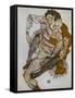 Seated Couple (Egon Und Edith Schiele), 1915-Egon Schiele-Framed Stretched Canvas