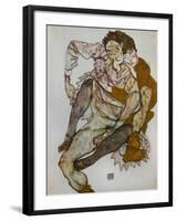 Seated Couple (Egon Und Edith Schiele), 1915-Egon Schiele-Framed Giclee Print