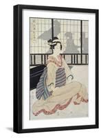 Seated Courtesan-Kikugawa Toshinobu Eizan-Framed Giclee Print