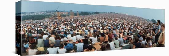 Seated Crowd Listening to Musicians Perform at Woodstock Music Festival-John Dominis-Stretched Canvas