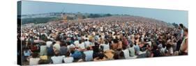 Seated Crowd Listening to Musicians Perform at Woodstock Music Festival-John Dominis-Stretched Canvas