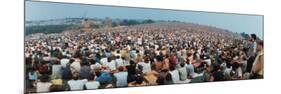 Seated Crowd Listening to Musicians Perform at Woodstock Music Festival-John Dominis-Mounted Premium Photographic Print