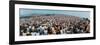 Seated Crowd Listening to Musicians Perform at Woodstock Music Festival-John Dominis-Framed Photographic Print