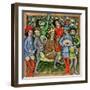 Seated Crowned Figure Surrounded by Musicians Playing the Lute, Bagpipes-null-Framed Giclee Print