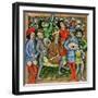 Seated Crowned Figure Surrounded by Musicians Playing the Lute, Bagpipes-null-Framed Giclee Print