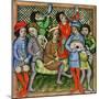 Seated Crowned Figure Surrounded by Musicians Playing the Lute, Bagpipes-null-Mounted Giclee Print