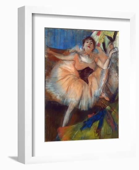 Seated Dancer, 1879-1880-Edgar Degas-Framed Giclee Print