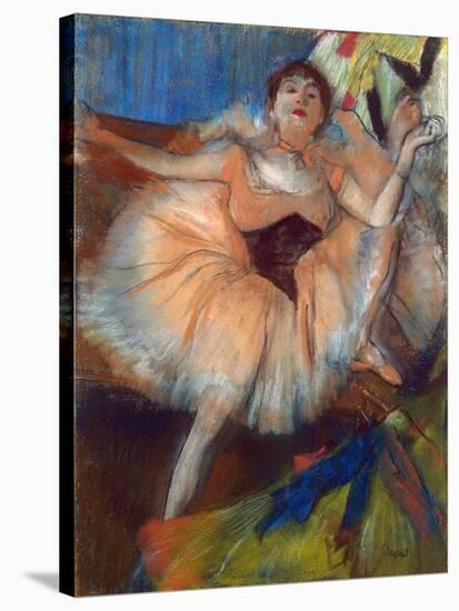 Seated Dancer, 1879-1880-Edgar Degas-Stretched Canvas