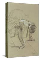 Seated Dancer Adjusting Her Shoes, circa 1890-Edgar Degas-Stretched Canvas