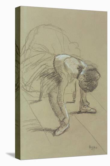 Seated Dancer Adjusting Her Shoes, circa 1890-Edgar Degas-Stretched Canvas