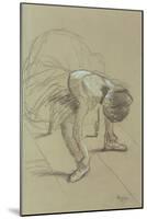 Seated Dancer Adjusting Her Shoes, circa 1890-Edgar Degas-Mounted Giclee Print