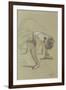 Seated Dancer Adjusting Her Shoes, circa 1890-Edgar Degas-Framed Giclee Print