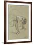 Seated Dancer Adjusting Her Shoes, circa 1890-Edgar Degas-Framed Giclee Print