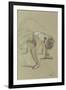 Seated Dancer Adjusting Her Shoes, circa 1890-Edgar Degas-Framed Giclee Print