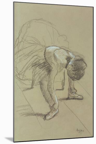 Seated Dancer Adjusting Her Shoes, circa 1890-Edgar Degas-Mounted Giclee Print