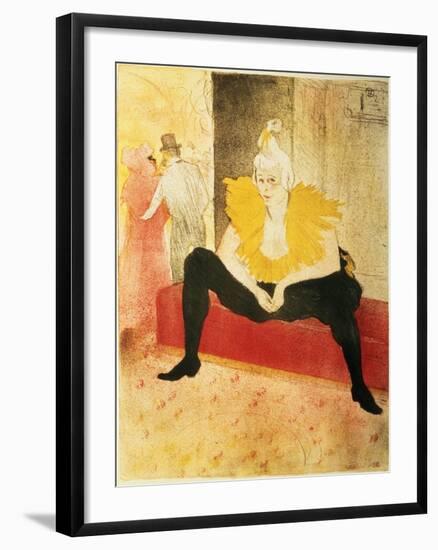 Seated Female Clown, Mlle. Cha-U-Kao, 1896-Henri de Toulouse-Lautrec-Framed Giclee Print