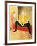 Seated Female Clown, Mlle. Cha-U-Kao, 1896-Henri de Toulouse-Lautrec-Framed Giclee Print