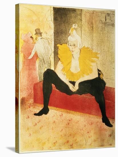 Seated Female Clown, Mlle. Cha-U-Kao, 1896-Henri de Toulouse-Lautrec-Stretched Canvas