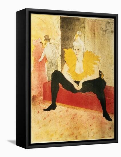 Seated Female Clown, Mlle. Cha-U-Kao, 1896-Henri de Toulouse-Lautrec-Framed Stretched Canvas