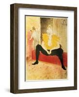 Seated Female Clown, Mlle. Cha-U-Kao, 1896-Henri de Toulouse-Lautrec-Framed Giclee Print