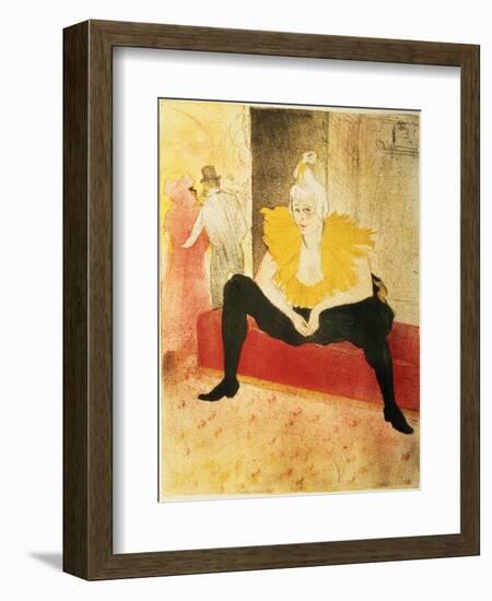 Seated Female Clown, Mlle. Cha-U-Kao, 1896-Henri de Toulouse-Lautrec-Framed Giclee Print