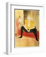 Seated Female Clown, Mlle. Cha-U-Kao, 1896-Henri de Toulouse-Lautrec-Framed Giclee Print