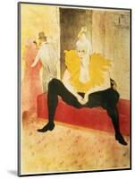 Seated Female Clown, Mlle. Cha-U-Kao, 1896-Henri de Toulouse-Lautrec-Mounted Giclee Print