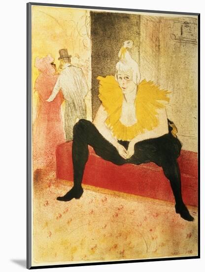 Seated Female Clown, Mlle. Cha-U-Kao, 1896-Henri de Toulouse-Lautrec-Mounted Giclee Print