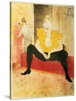 Seated Female Clown, Mlle. Cha-U-Kao, 1896-Henri de Toulouse-Lautrec-Stretched Canvas