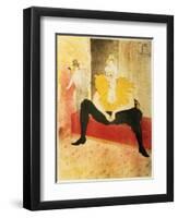 Seated Female Clown, Mlle. Cha-U-Kao, 1896-Henri de Toulouse-Lautrec-Framed Premium Giclee Print