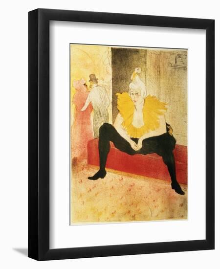 Seated Female Clown, Mlle. Cha-U-Kao, 1896-Henri de Toulouse-Lautrec-Framed Premium Giclee Print