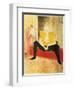 Seated Female Clown, Mlle. Cha-U-Kao, 1896-Henri de Toulouse-Lautrec-Framed Premium Giclee Print