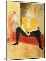 Seated Female Clown, Mlle. Cha-U-Kao, 1896-Henri de Toulouse-Lautrec-Mounted Giclee Print