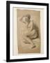 Seated Female Nude, 1847 (Black and White Chalk on Brown Paper)-John Everett Millais-Framed Giclee Print